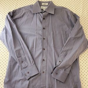 Grey Striped Dress Shirt